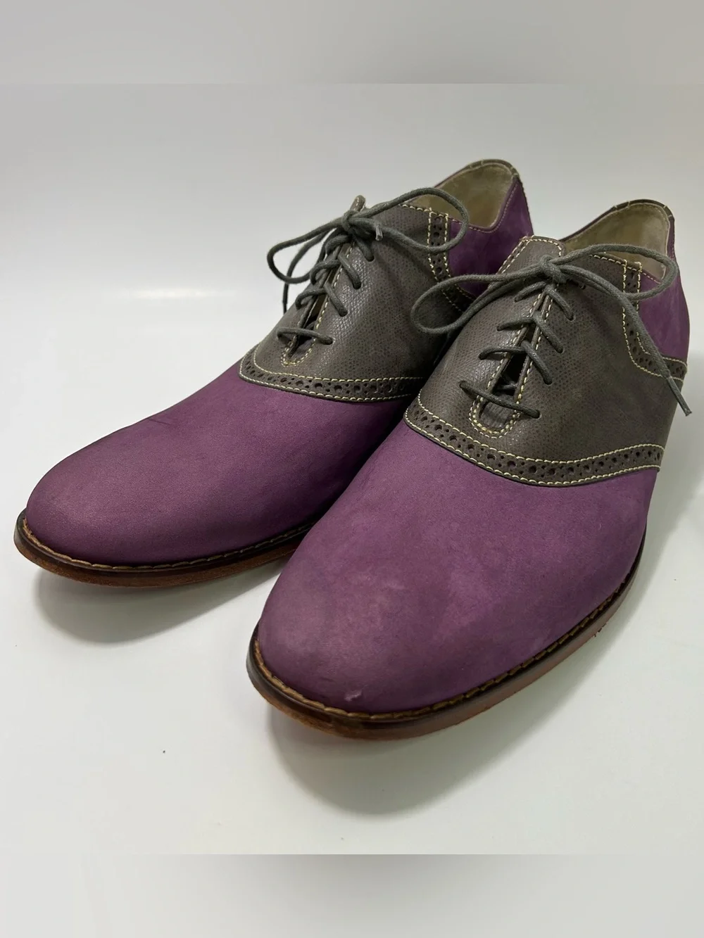 Cole Haan Air Colton Saddle Shoes Men’s 13 M Purple Nike Air Formal Dance Suede